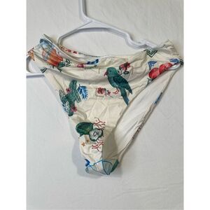 Asos cream vacation bird sol bikini bottom, size 8